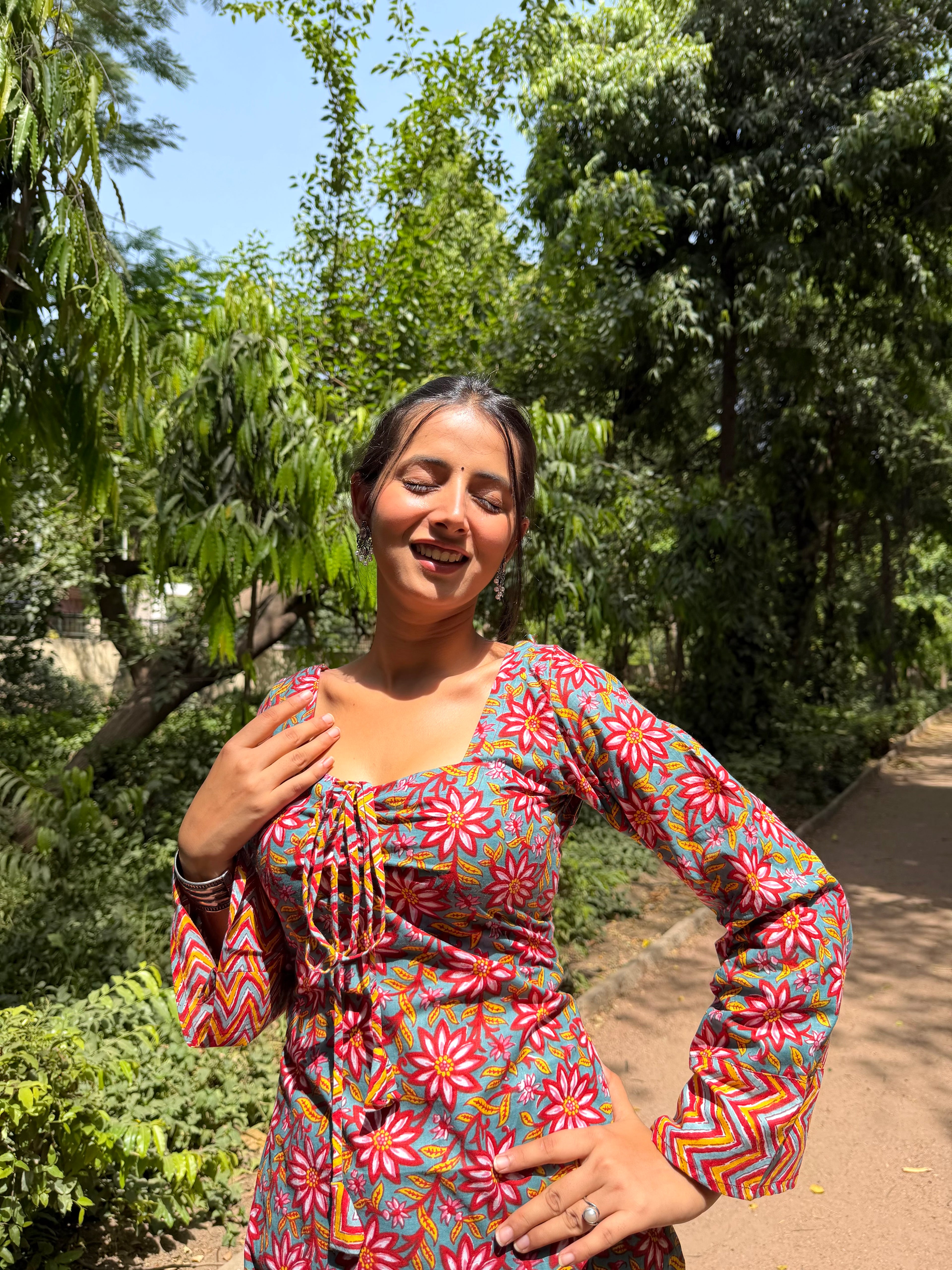 Long floral kurti