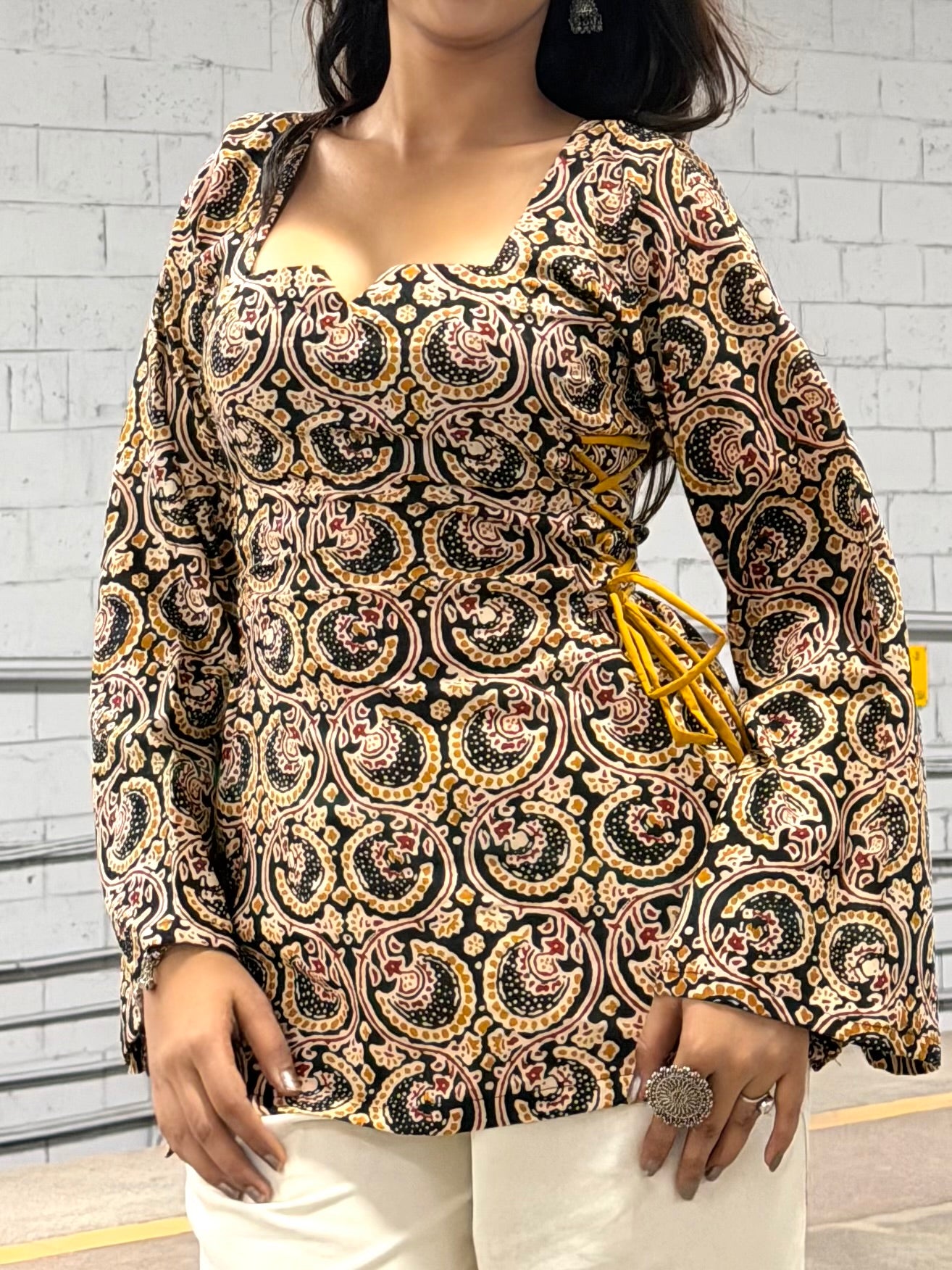 Double Side knot black kurti