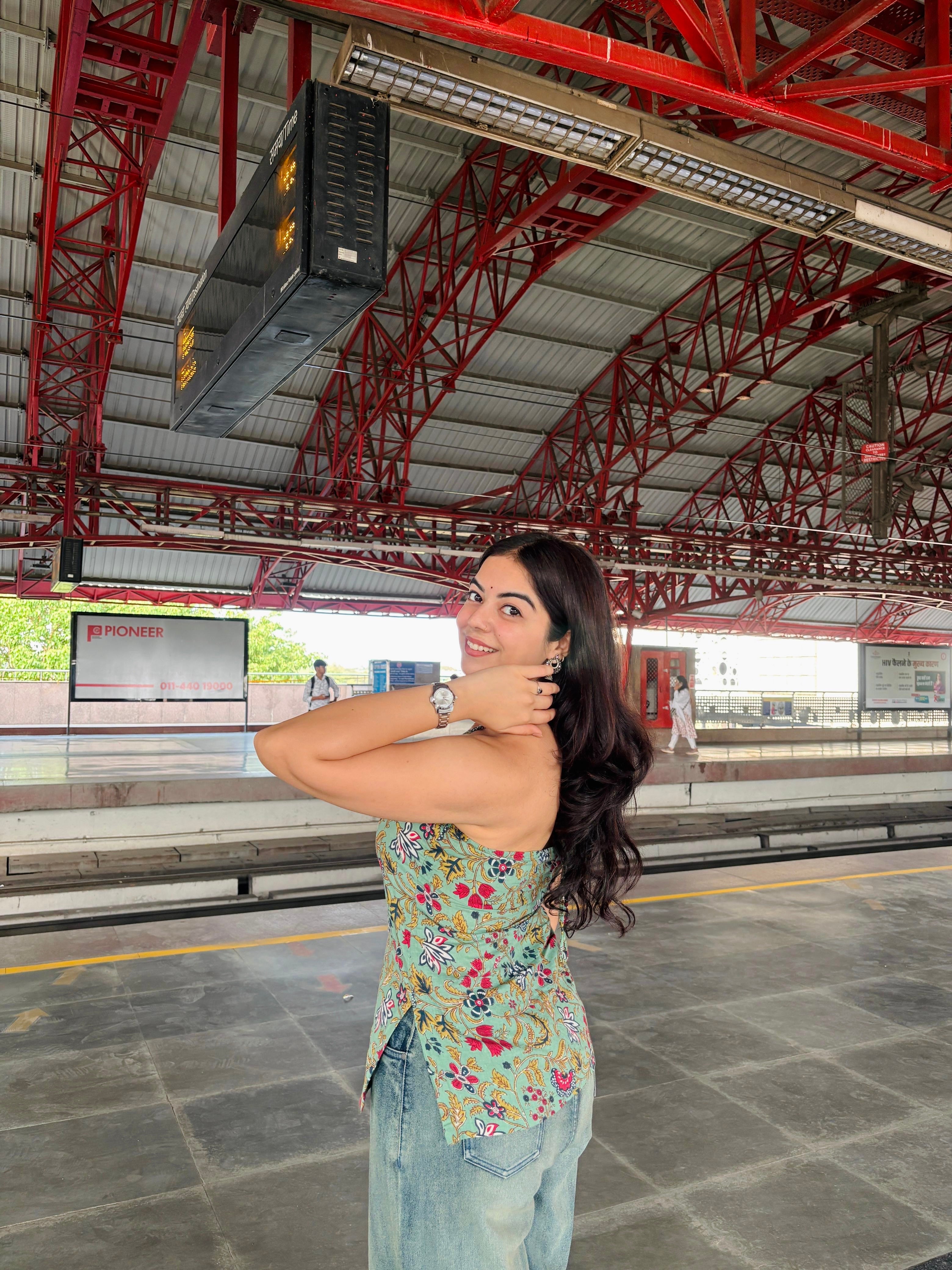 Green Halter Neck Kurti