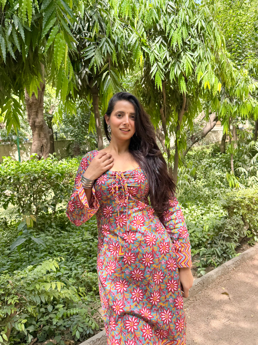 Long floral kurti