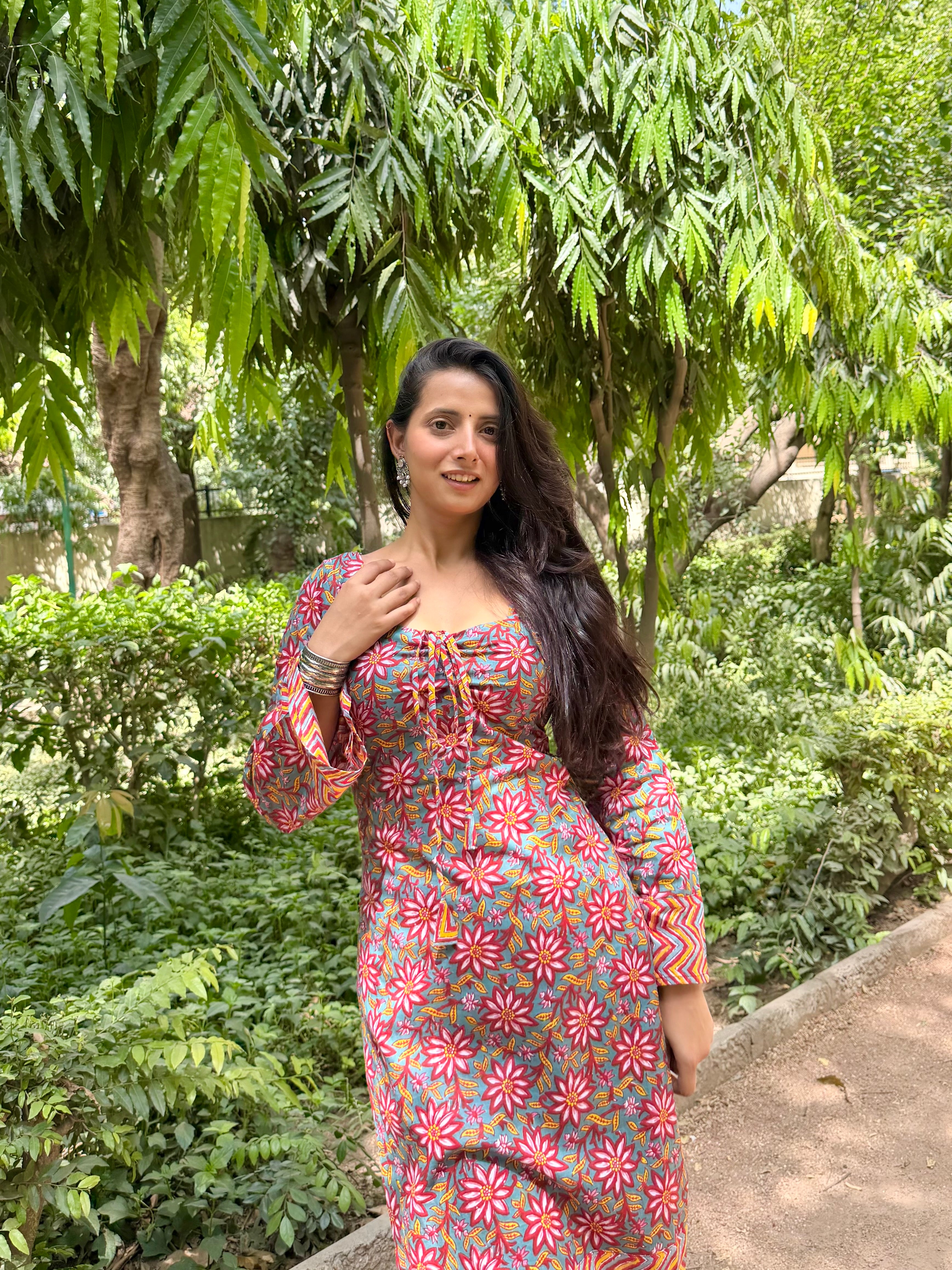 Long floral kurti