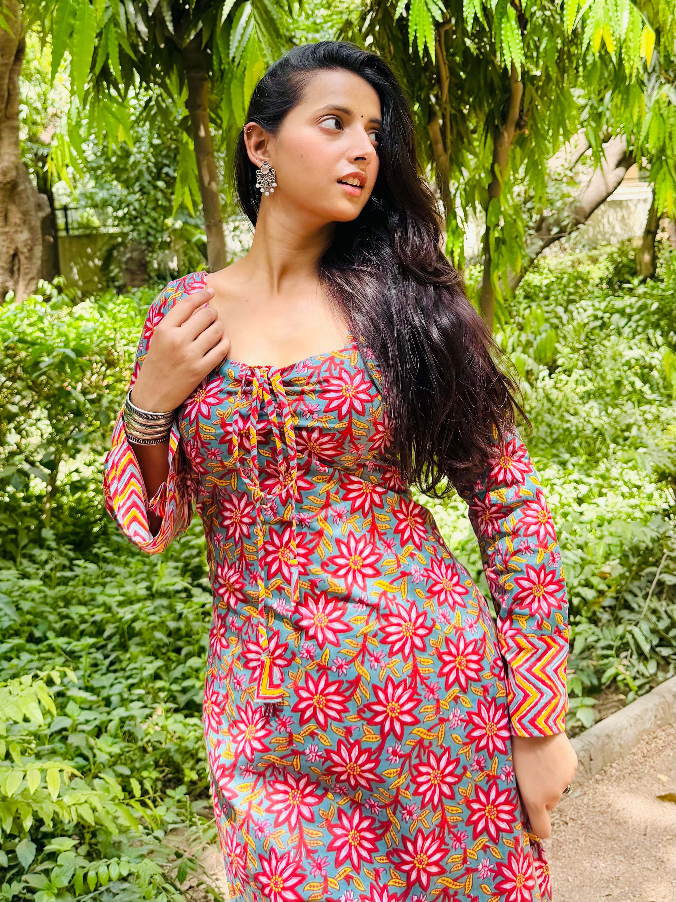 Long floral kurti