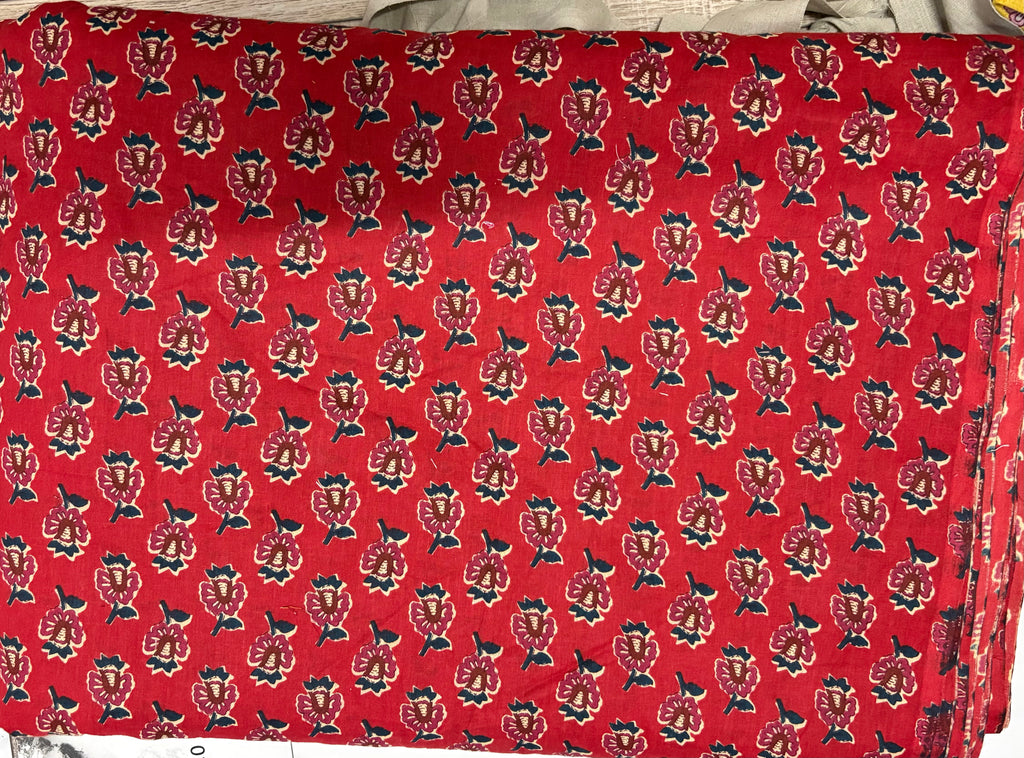 Red butti farsi set with corset back