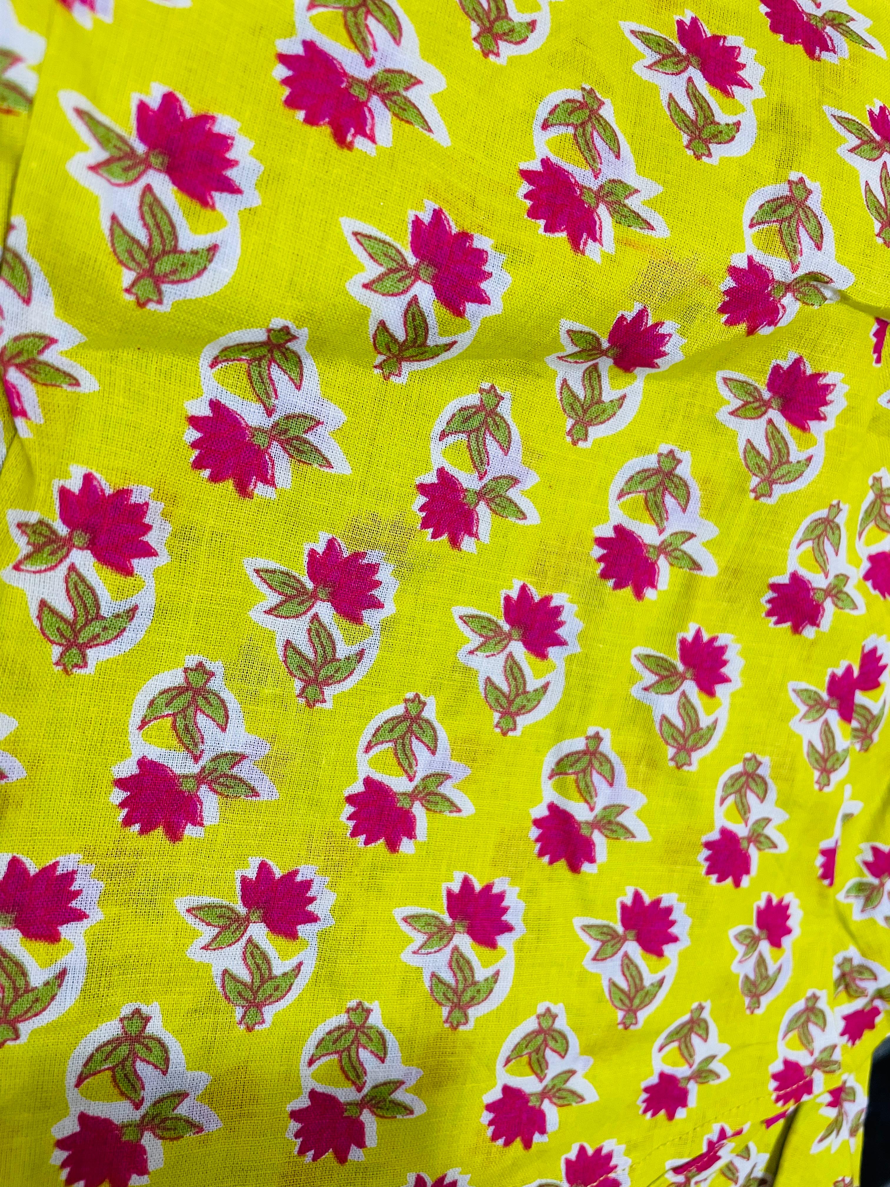 Yellow dotted farsi set with corset back