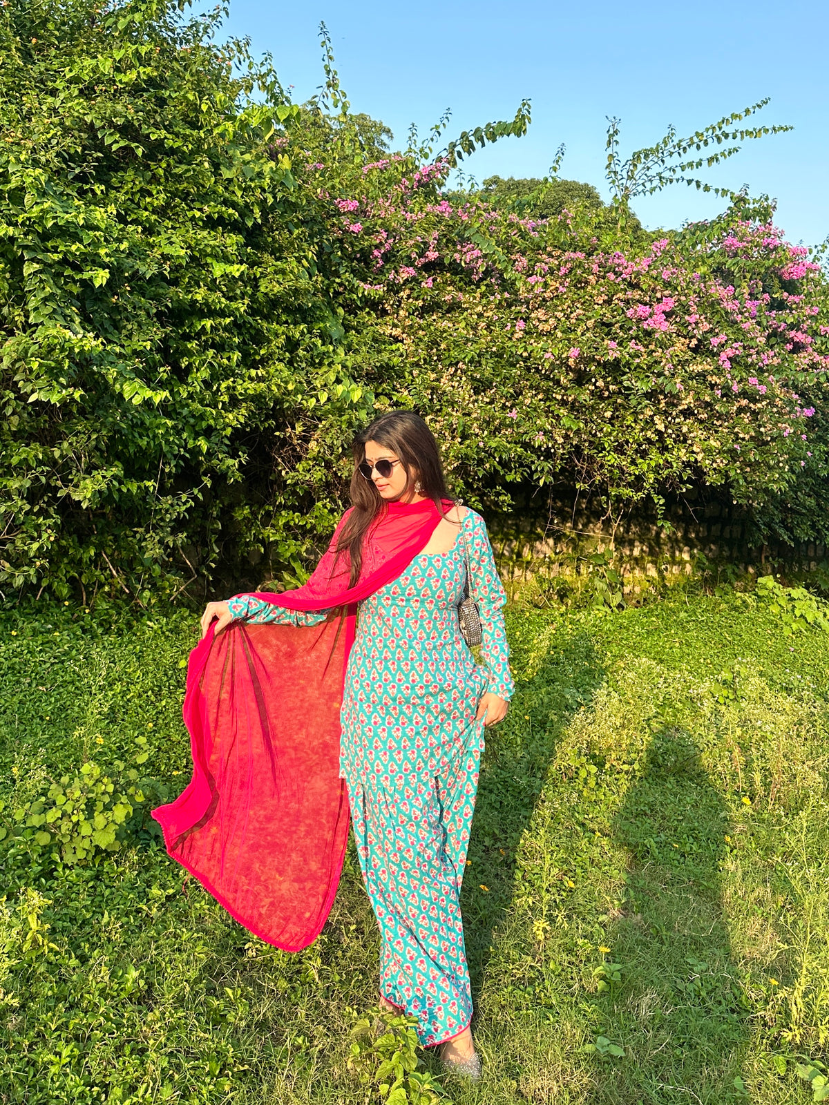 Sky blue dotted farsi set🩵🌹