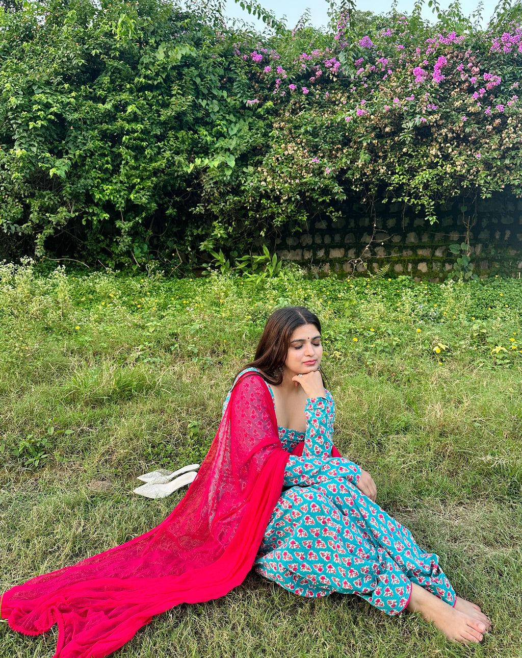 Sky blue dotted farsi set🩵🌹